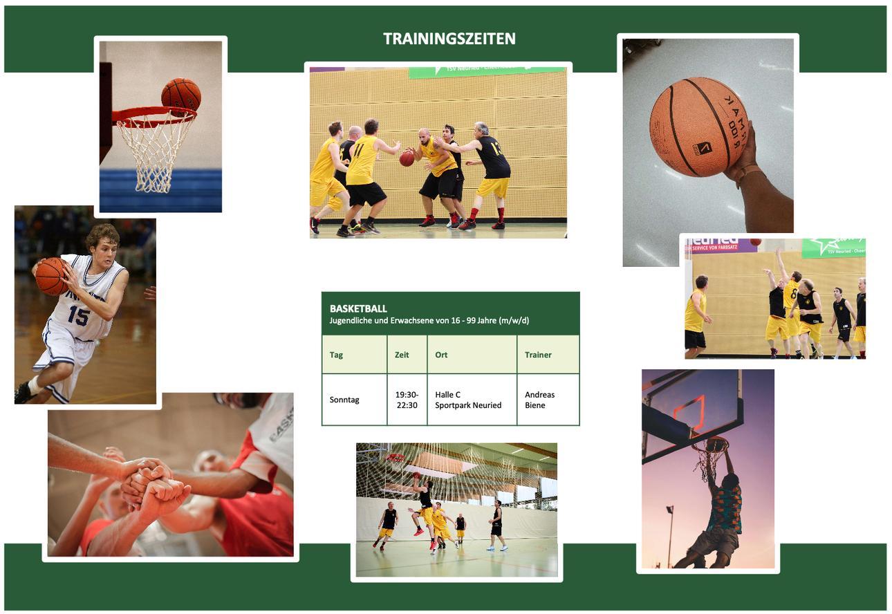 Abbildung des Flyers der Abteilung Basketball
