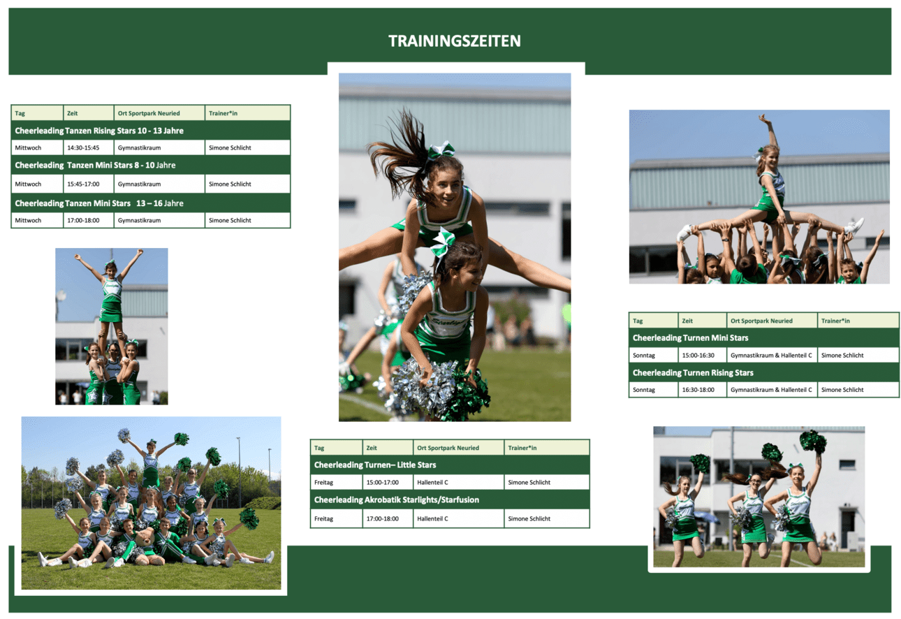 Flyer der Abteilung Cheerleading