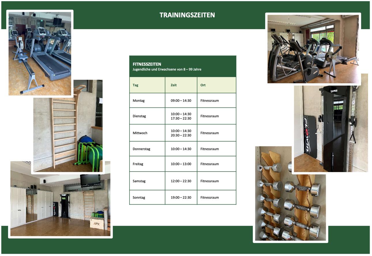 Flyer der Abteilung Fitness