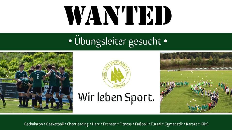 Schild: &Uuml;bungsleiter gesucht